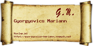 Gyorgyovics Mariann névjegykártya